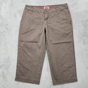 Vintage No Boundaries Pants Womens 5 Juniors Brown Capri Crop Straight Chino